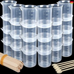 24 Stück Messbecher 100ml, LEOBRO Messbecher für Epoxidharz Plastik Messbecher m - Bild 1 von 7