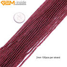 Red Garnet Natural Genuine Stone Gem Round Smooth Beads For Jewelry Making 15"