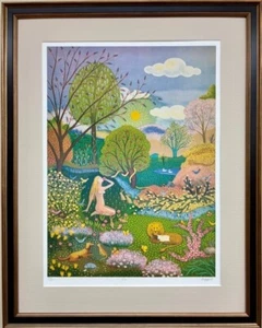 Gloria Deppert "Eva" GERAHMTE Kunst signiert & # Kunst biblischer religiöser Garten NEU - Bild 1 von 7