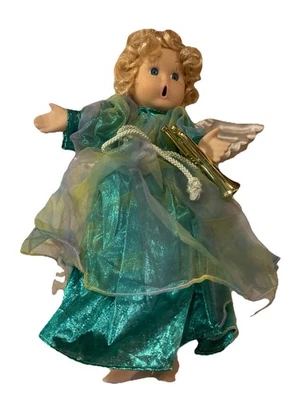 MUÑECA DE PORCELANA VINTAGE SUN POINT 10" ROSA ANGEL CAROLER COLGANTE NAVIDAD Foto 1 de 4