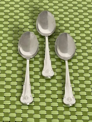 WMF Cromargan BAROCK Silverplate 3 Teaspoons Glossy Germany Flatware MONO - 5" - Image 1 of 4
