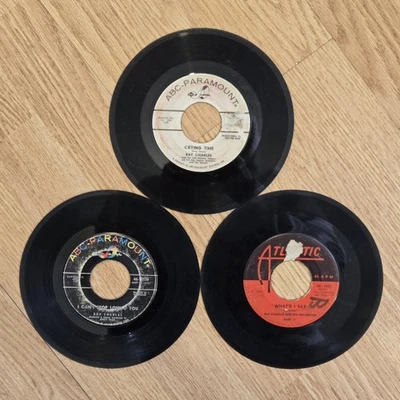 Ray Charles 45s- Lot Of 3- Crying Time, Whatd I Say, Cant Stop Lovin Foto 1 de 4