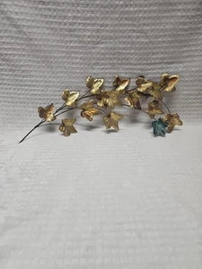 Homco Gold Metal Ivy Leaves Leaf Wall Sculpture Vintage Brass & Copper - Picture 1 of 5