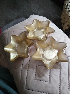 Set of 3 Gold Star Tealight Holders - Picture 1 of 3