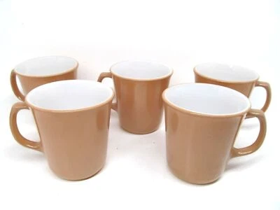 Tazas Pyrex Vaso de leche Tazas de café Beige Paquete de 5 Excelente Estado Foto 1 de 4