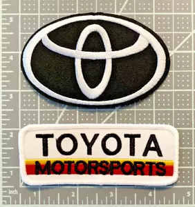(2) Lot Toyota Logo + White Motorsports Racing Truck Car 4in Patch Iron / Sew-On - Picture 1 of 4