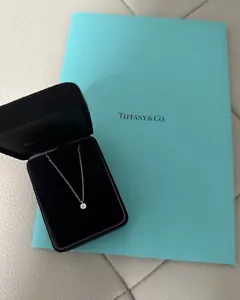 Tiffany & Co. Necklace with Pendant 950 Platinum Solitaire Diamond - Picture 1 of 4