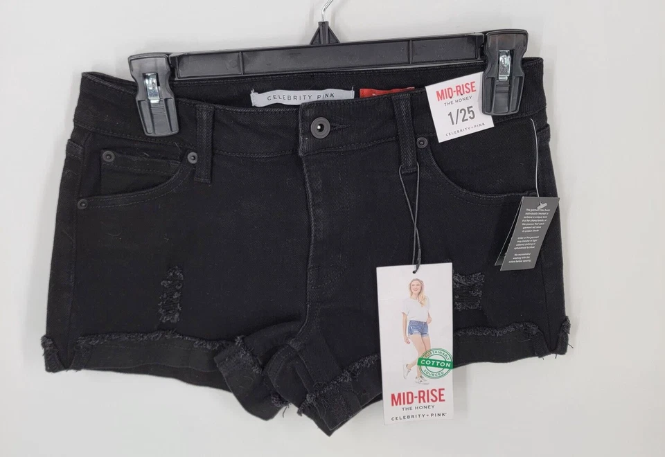 Celebrity Pink 3" Denim Jean Shorts Size 30 Womens Cuffed Optic White Juniors 11