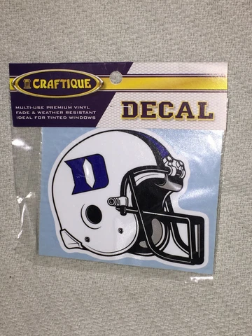 CRAFTIQUE 5inch DUKE FOOTBALL HELMET Multi-Use Premium Vinyl DECAL #GoDukeGang Cover
