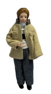 Maison de Poupées Moderne Homme En Beige Veste Miniature Porcelaine People - Photo 1/11