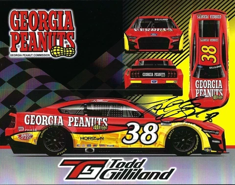 SIGNED 2022 TODD GILLILAND "GEORGIA PEANUTS" #38 NASCAR CUP SERIES POSTCARD Cover