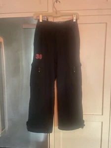 New Nesi AG Youth Sz XL 12 Black Pull On Sweatpants Cargo Zip Side Pockets #38 - Picture 1 of 10