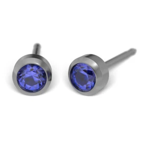 STUDEX Medizinische Ohrstecker SAPHIR TITAN Stecker silber antiallergisch - Bild 1 von 4