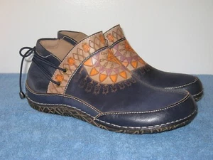 L'Artiste by Spring Step Windermere Leather Shooties Navy Multi 36M US 5.5-6 - Picture 1 of 6