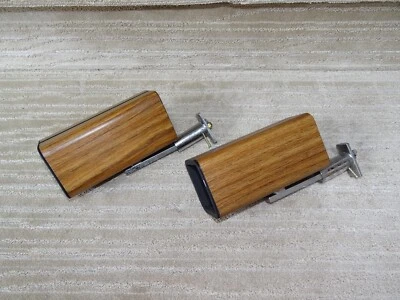 2 VTG Lightolier 6307 Track Light Heads Faux Wood Grain Mid Century Modern AS-IS - Image 1 of 4
