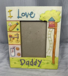 Cornice portafoto I Love Daddy, scarabocchi, marca Russ, baseball, bicicletta, casa sull'albero - Foto 1 di 7