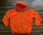 Carhartt Orange Safety Hoodie K220-BOG Mens XL Full Zip (some dirt) Customized