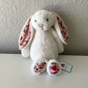 Jellycat Authentic Little Blossom Cream Bunny Berry Plush NWT - Picture 1 of 3