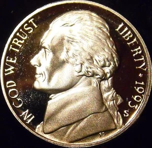 1993-S Jefferson Nickel Gem Proof Uncirculated - Picture 1 of 2