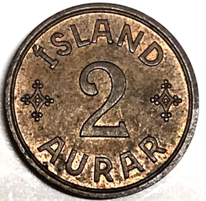 # C094 ICELAND COIN, TWO AURAR 1940 - Picture 1 of 2