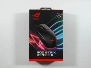 Asus ROG STRIX IMPACT II Black Gaming Mouse 6200dpi Aura Sync RGB Ergonomic NIB - Picture 1 of 9