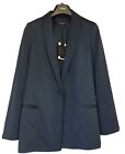 Next Teal Satin Single Breasted Womens Blazer Jacket Work Party Size 10P RRP £60