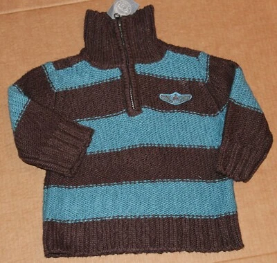 12m 1 año NUEVO CON ETIQUETAS Parche Calabaza SNOWBOARD ACADAMY Azul Marrón SUÉTER Niños Foto 1 de 2