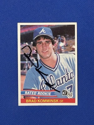 Brad Komminsk Atlanta Braves firmado 1984 Donruss #36 autógrafo automático Foto 1 de 3