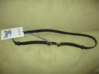 $640 Burberry Mujer Doble Hebilla Cinturón 15mm Ancho Cuero de becerro Negro Talla M NUEVO Foto 1 de 4