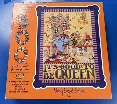 Mary Engelbreit It's Good to be Queen Corkboard Puzzle by Ceaco Sealed 1994 - Image 1 of 3