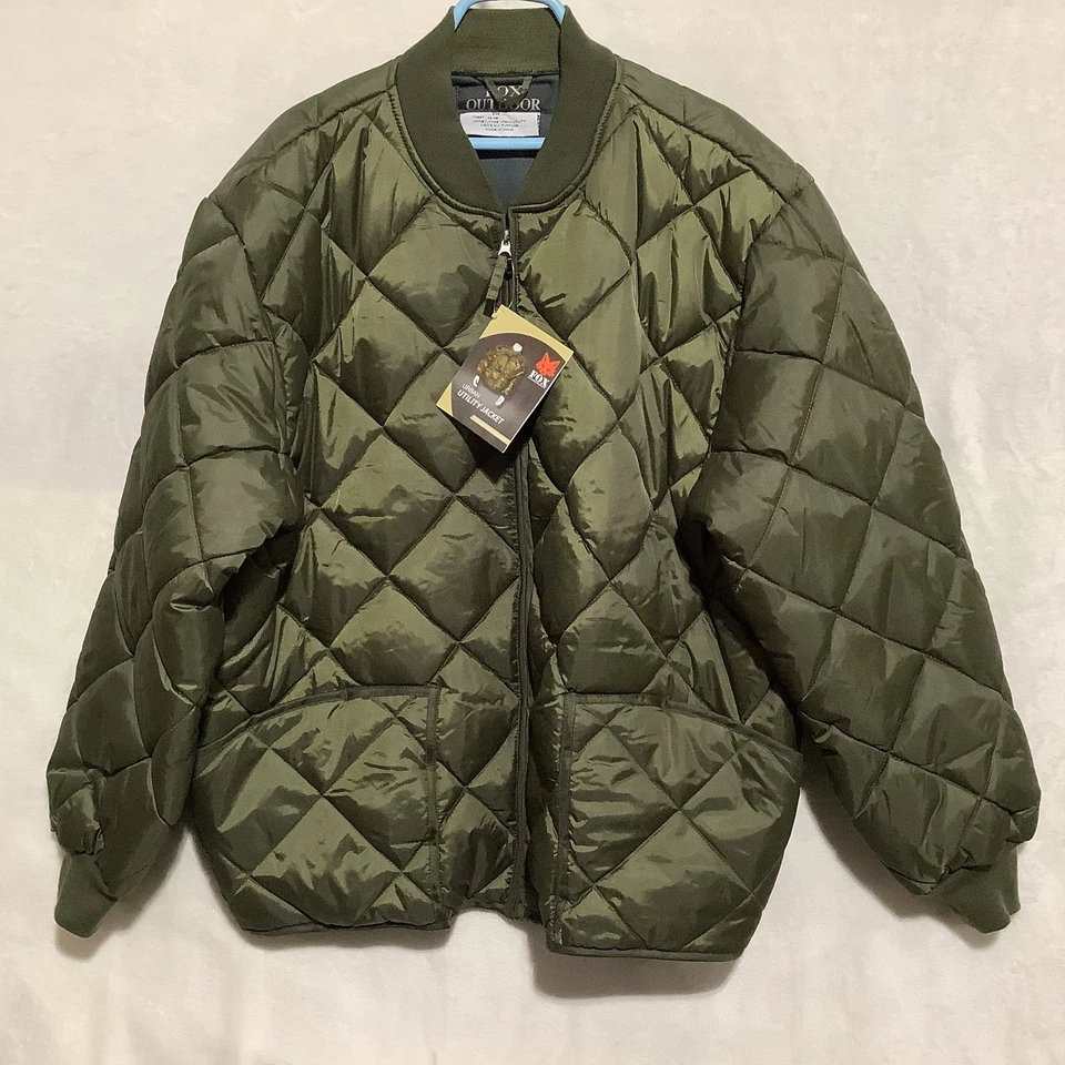 FOX Urban Utility Jacket Men XL Military Green Drab Diamond Quilted GorpCore NWT - Image 1 of 4