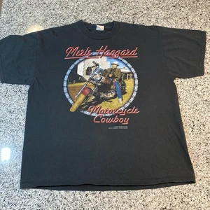 Merle Haggard Motorcycle Cowboy 2000 Screenplay Vintage 2000 Mens XL Country - Picture 1 of 11