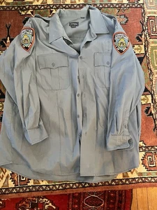 NYC Department of Correction Langarm Uniform Hemd Zorgan 19-191/2 DOC Patch - Bild 1 von 6