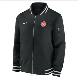 Nike Canada Soccer Team Bomber Jacket Black Men's Sz Medium M62424 - Picture 1 of 8