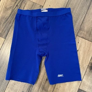 BIKE Mens Bike Shorts SZ.Large BLUE Biking Elastic Waist Lycra Made USA - Picture 1 of 8