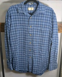 Vintage Bill Blass Plaid Flannel Shirt Men’s Size Large Blue - Picture 1 of 11