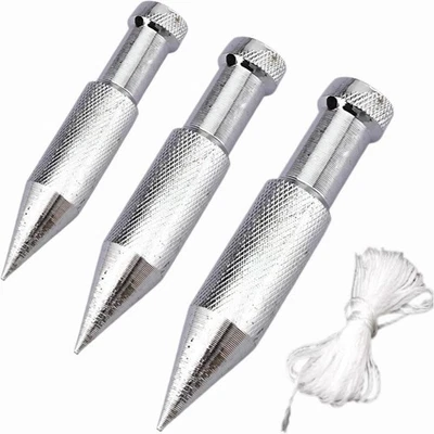 3-teiliges Plumb Bob Set mit Schnur für einfache Einrichtung und genaue vertika - Bild 1 von 4