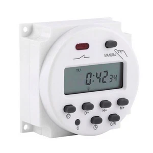 12 VOLT DC PROGRAMMABLE DIGITAL 12V TIMER CONTROL SWITCH 16 CYCLES ON / OFF - Picture 1 of 51