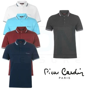 Mens Pierre Cardin Polo Shirts Shorts Sleeved Tipped Top Size S M L XL 2XL 3XL - Picture 1 of 15