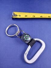 Vtg Compass Clip Keychain Key Ring Hangtag *115-A1