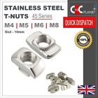 Stainless Steel Drop In T nut M4 M5 M6 M8 Aluminium Extrusion 4545 10mm T- Slot