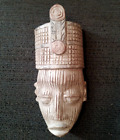 Vintage  African Tribal Art Wood Carved Face Mask Ghana 15?