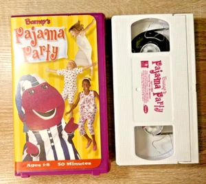 Barney’s Pajama Party VHS 2001 Video Tape Sing Along Songs Purple Case RARE OOP - Bild 1 von 7