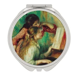 Gift Compact Mirror : Girls at The Piano Renoir Famous Oil Painting Art Artist - Picture 1 of 3