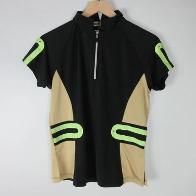 Top Jamie Sadock Mujer Mediano Negro Dorado Manga Corta Verde Neón 1/4 Cremallera 11104 Foto 1 de 4