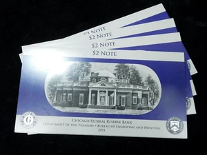 Lot of 4x 2011 $1 Federal Reserve Notes (2003) Chicago in BEP Folders-Choice UNC - Picture 1 of 5