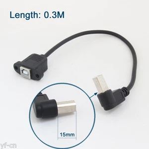 10pcs 30cm Printer Scanner Extension B Cable Right Angle Male to Female Screw - Picture 1 of 7