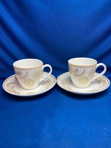VILLEROY & BOCH "ANMUT SAMARAH" SET OF 2 DEMITASSE ESPRESSO CUPS & SAUCERS- NEW! - Picture 1 of 8