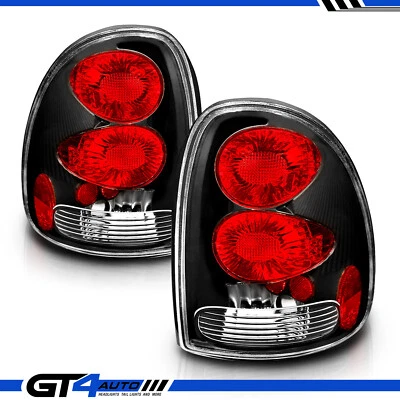 1996-2003 For Dodge Durango Caravan Town & Country Voyager Black Tail Light Pair - Image 1 of 4
