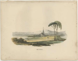 Impresión antigua de la ciudad de Mora por Sandberg (c.1864) - Imagen 1 de 1